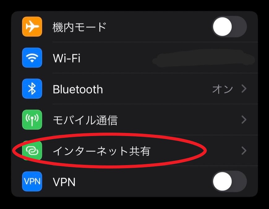 インターネット共有