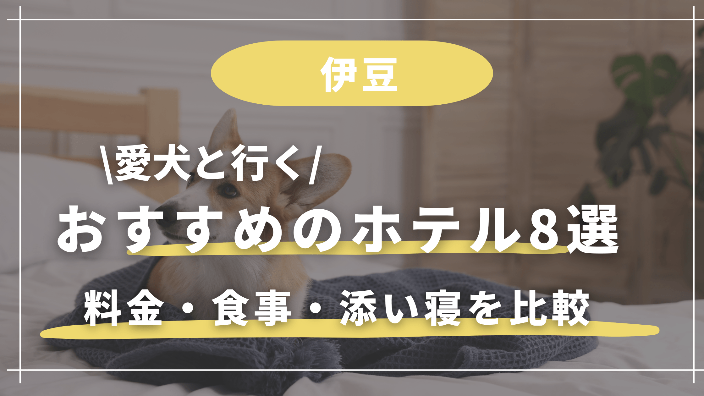 犬連れ伊豆旅行におすすめのホテル8選｜料金・食事・添い寝を比較